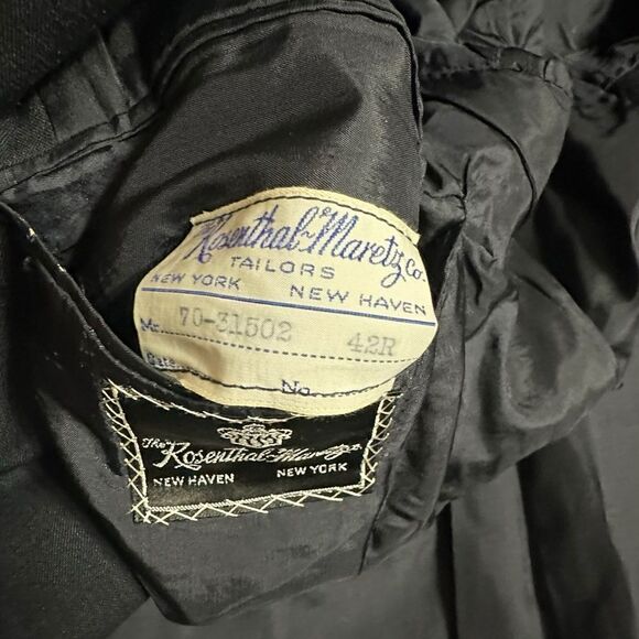 Vintage 1960s Charcoal Grey Hand made lightweight wool blend blazer size 42R - Picture 8 of 13